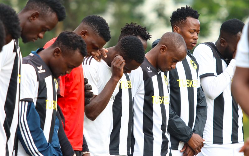 Erick Kapaito and his Tusker teammates during FKF PL action. PHOTO/(@tusker_fc)/X