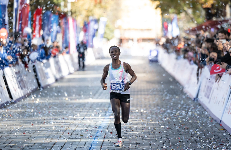 Veronica Maina Njeri races on in the Instabul Marathon. PHOTO/Ekranhaber