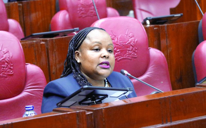 Secretary to the Cabinet Mercy Wanjau when she appeared before the members of the joint committee of Justice and Legal Affairs Committee and the Committee on Administration and Internal Security of the National Government Administration on the amendment of laws. PHOTO/Kenna CLAUDE