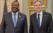 Prime Cabinet Secretary and Minister for Foreign and Diaspora Affairs Musalia Mudavadi pose for a photo with US Secretary of State, Antony Blinken at the State Department in Washington DC.