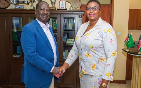 Raila Odinga with CS Aisha Jumwa