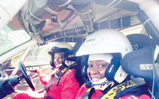 Rally driver Pauline Shegu (left) with her navigator Linet Ayuko during last year’s WRC Safari Rally. PHOTO/Print