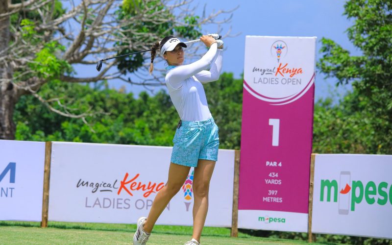 Italy’s Alessandra Fanali during round three action at the Magical Kenya Ladies Open. PHOTO/Agencies