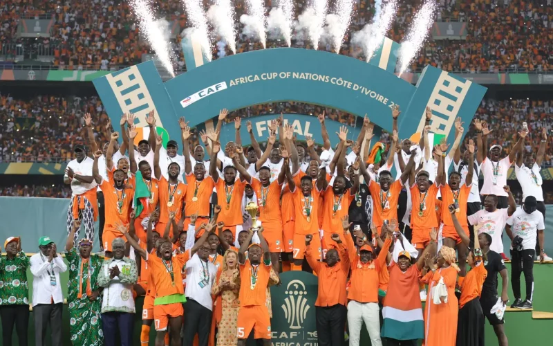 Ivory Coast celebrate after winning 2023 AFCON title. PHOTO/CAFOnline