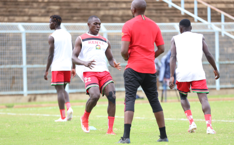 Rising Stars striker Christopher Koloti warms up. PHOTO/FKF