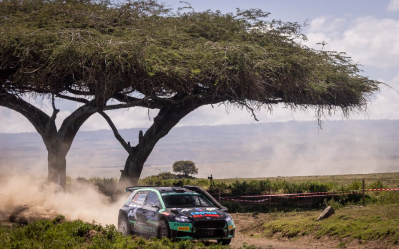 Gus Greensmith in races during the WRC 2. PHOTO/Gus Greensmith