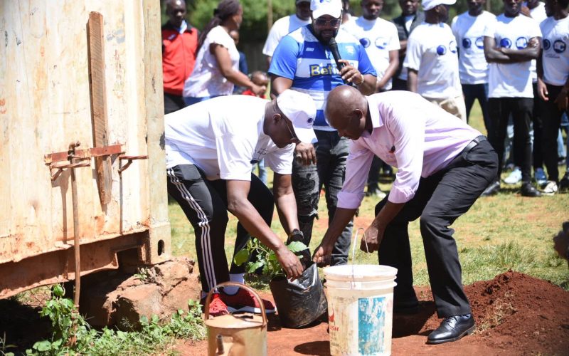 AFC Leopards members plant trees. PHOTO/AFC Leopards/Facebook