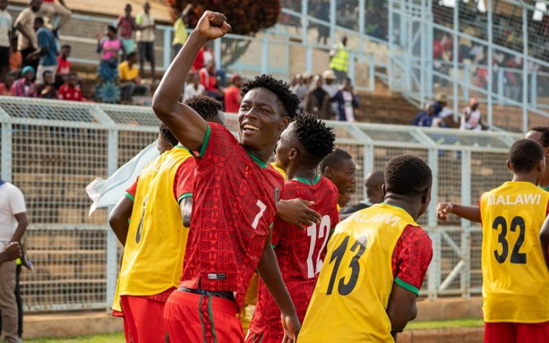 Malawi U20 players celebrate against Rising Stars. PHOTO/Malawi FA