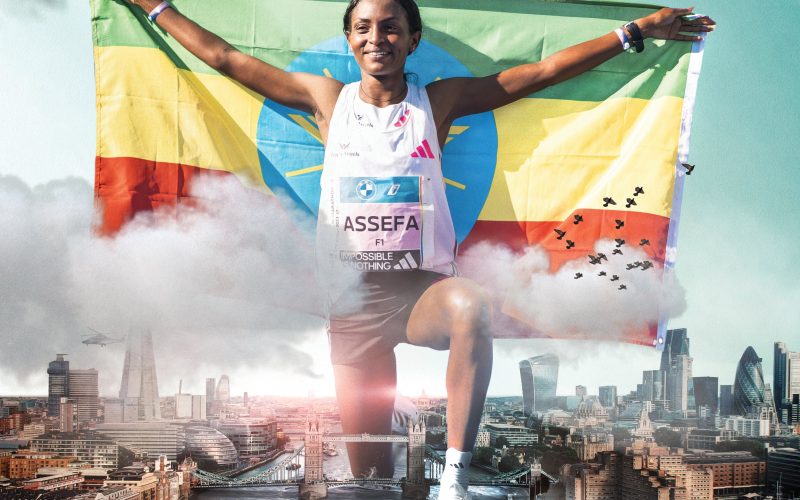 Ethiopia’s Tigst Assefa in a past action. PHOTO/London Marathon