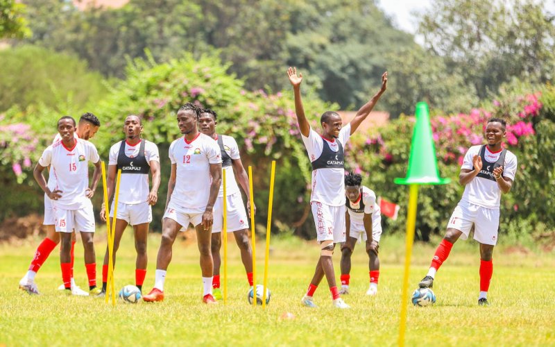 Harambee Stars in a training session. PHOTO/(@Harambee__Stars)/X