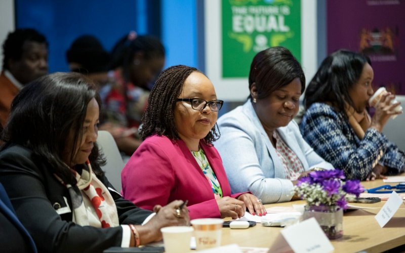 Kirinyaga Governor Anne Waiguru and Homa Bay's Gladys Wanga during the launch of Women Caucus G7 strategy. PHOTO/Kirinyaga.co.ke