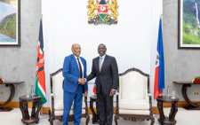 President William Ruto with former Prime Minister of Haiti Ariel Henry, State House, Nairobi on February 29, 2024