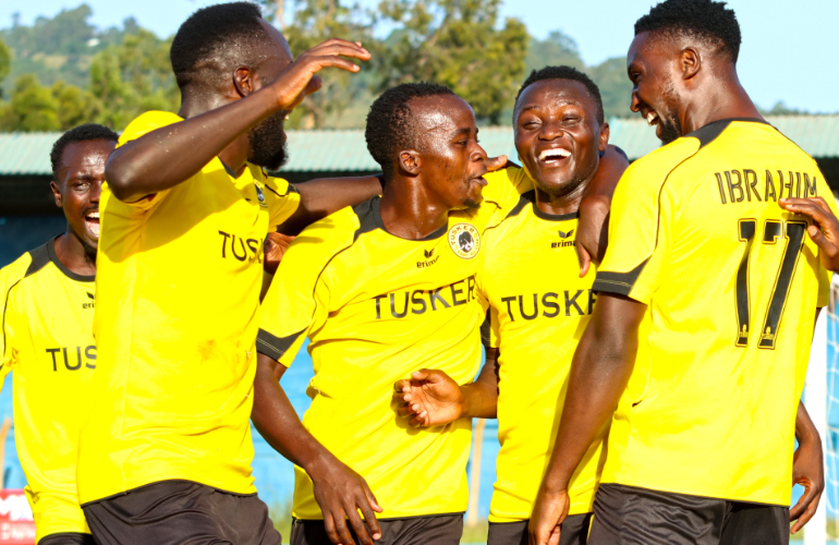 Tusker celebrate a goal during FKF PL match. PHOTO/(@tusker_fc)/X