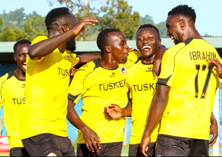 Tusker celebrate a goal during FKF PL match. PHOTO/(@tusker_fc)/X