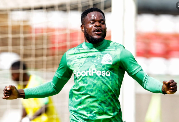 Gor Mahia's Benson Omala celebrate after scoring a goal in FKF PL match. PHOTO/Gor Mahia/Facebook