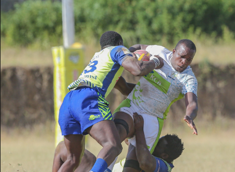 KCB RFC in action against Menengai Oilers. PHOTO/(@kcbrugby)/X