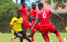 Kenya U20 players during a friendly match against Tusker junior ahead of Four-Nations tourney.