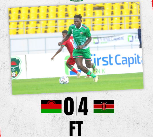 Kenya beat Malawi in Four-Nations opener. PHOTO/(@Harambee__Stars)/X