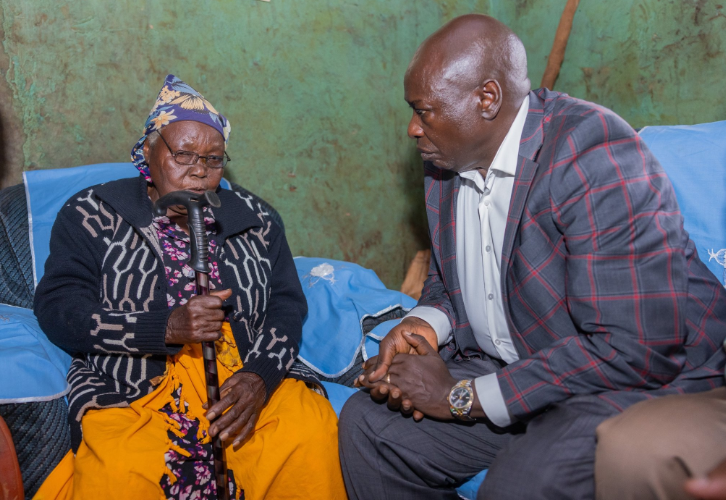 Deputy President Rigathi Gachagua visits grandmother who lost 11 family members to illicit brew.