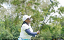 Millicent Melo follows her tee shot during the KCB-sponsored Mug at Railways Club on March 9, 2024. PHOTO/ SPORTPICHA