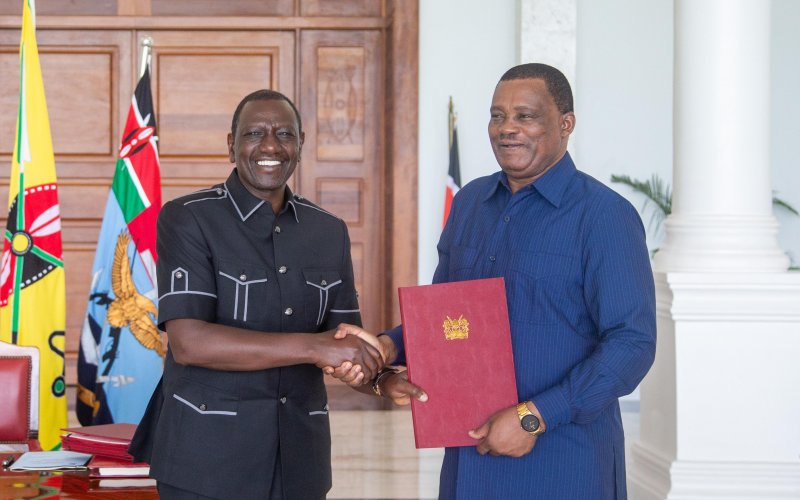 President William Ruto and Attorney General Justin Muturi. PHOTO/X (@WilliamsRuto)