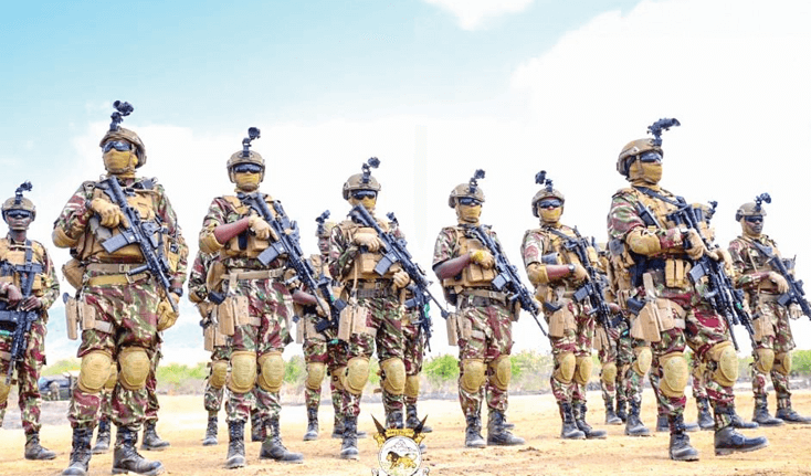 Kenyan police officers in a past training ahead of the planned deployment to Haiti.