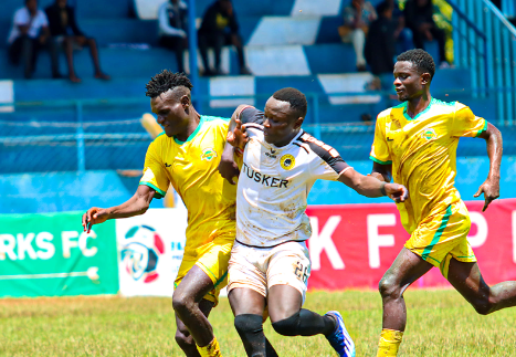 Kariobangi Sharks in FKF PL action against Tusker in Machakos. PHOTO/Tusker/Facebook