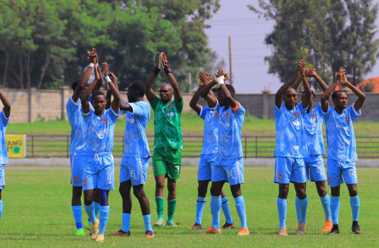 Shabana acknowledge their fans after FKF Premier League match.