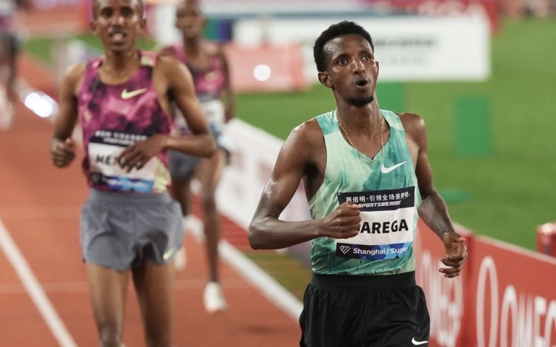 Selemon Barega wins the 5000m in Suzhou. PHOTO /Diamond League