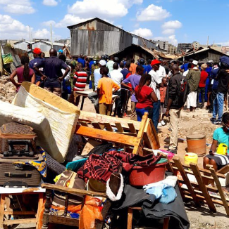 Part of household items for residents of Mukuru Kwa Njenga. PHOTO/Babu Owino