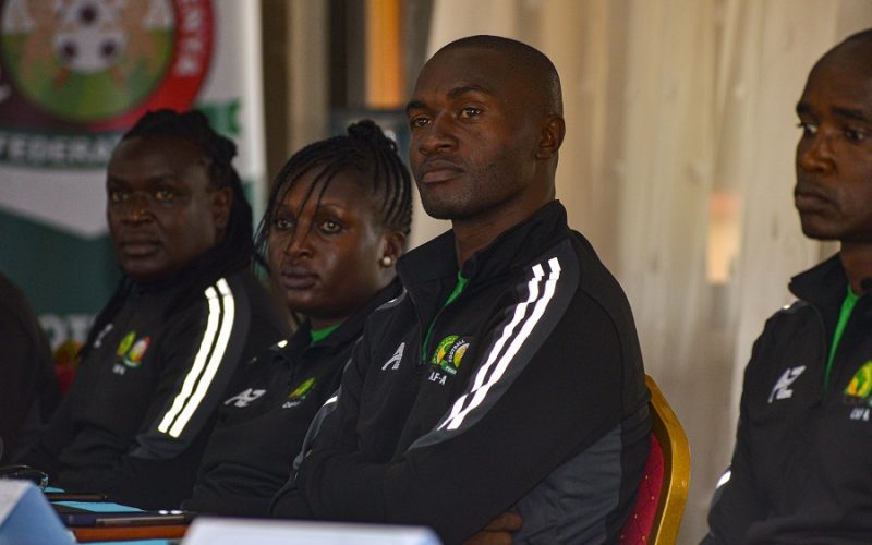 Coaches follow proceedings during the CAF A licensing ceremony. PHOTO/FKF