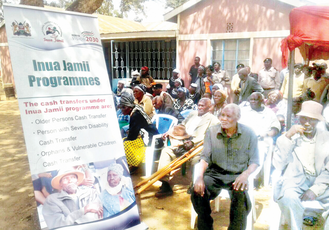 Senior citizens at a past meeting about the Inua Jamii cash transfer programme. PHOTO/Print