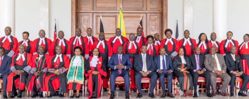 New High Court Judges pose for a photo with President Wiliam Ruto and CJ Martha Koome. PHOTO/@CJMarthaKoome