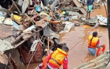 Kenya Red Cross personnel on a rescue mission after several houses were marooned by flood waters. Heavy rains caused flooding across Kenya in April 2024. PHOTO/@KenyaRedCross/X