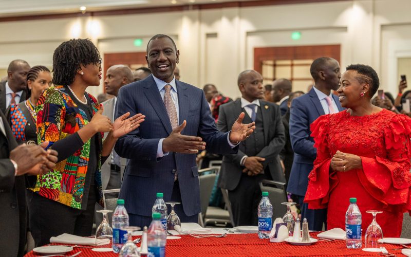 President William Ruto meeting Kenyans living in the United States of America at the Cobb Galleria Centre, Atlanta, Georgia. PHOTO/@WilliamsRuto/X