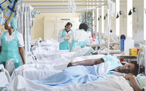 Medics attend to patients at the Kenyatta National Hospital in the past.