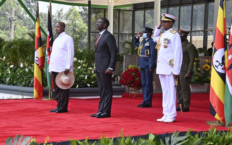 President William Ruto with Yoweri Museveni.