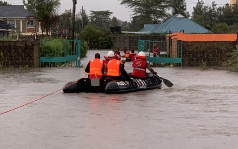 Rescue operations in flooded Kitengela