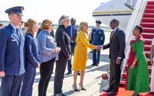 US First Lady Jill Biden greets President William Ruto at Joint Base Andrews in Maryland on May 22, 2024. PHOTO/@StateHouseKenya/X
