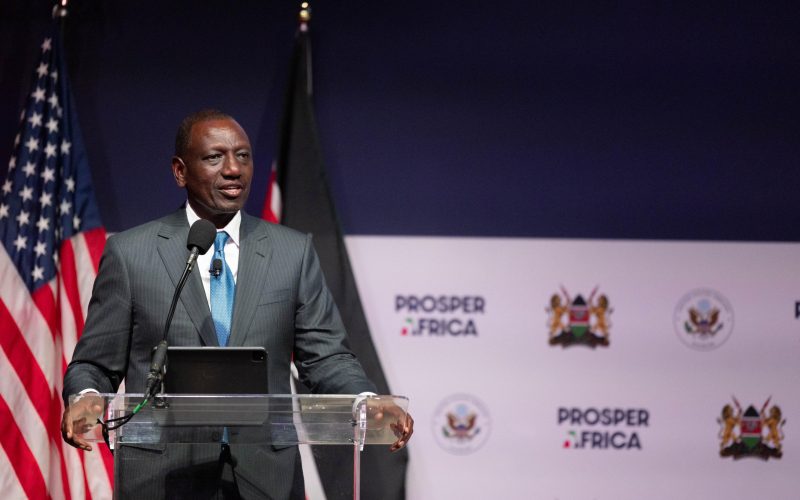 President William Ruto addressing the US investors. PHOTO/@WilliamsRuto/X.