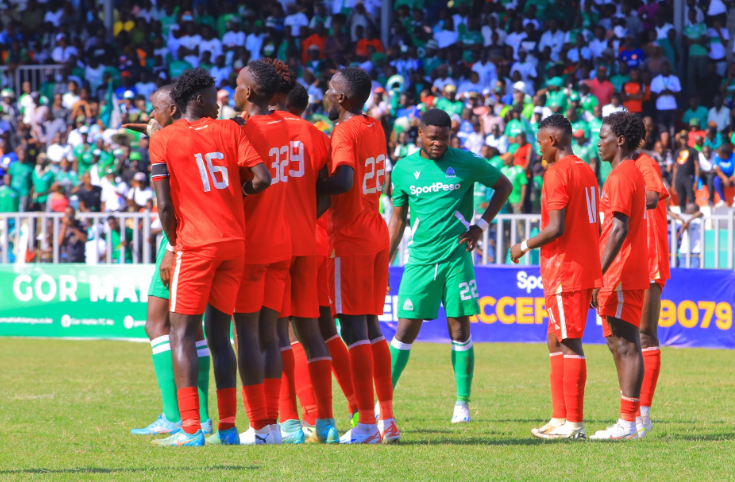 Gor Mahia forward and Shabana players during a set-piece action. PHOTO/@Shabanafckenya/X