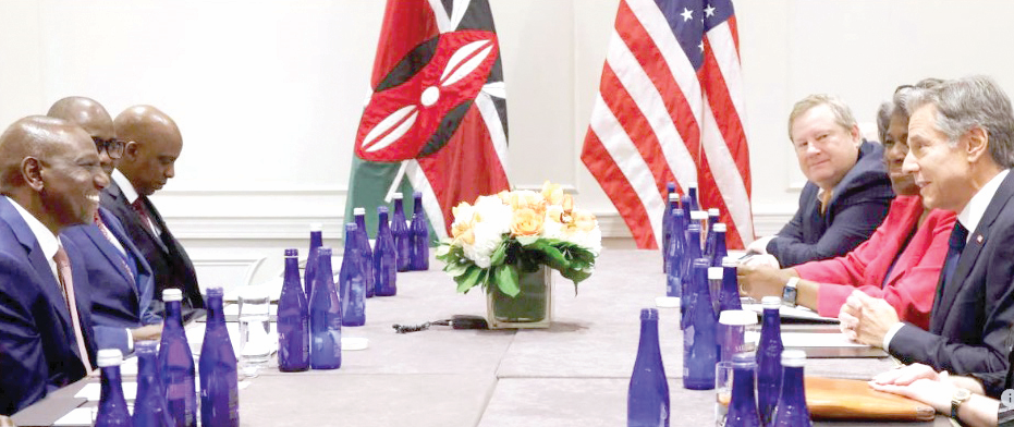 President William Ruto on Thursday held a meeting with the US Secretary of State Anthony Blinken.The talks happened on the sidelines of the ongoing 78th session of the United Nations General Assembly (UNGA) in New York, United States.