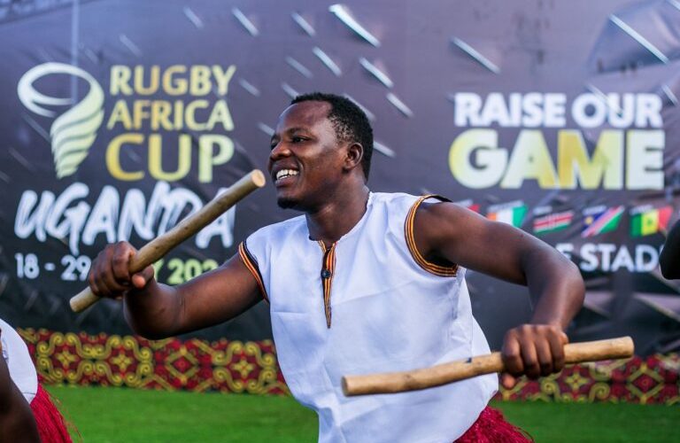 A dancer entertains guests at the Rugby Africa Cup launch in Uganda. PHOTO/RugbyAfrica