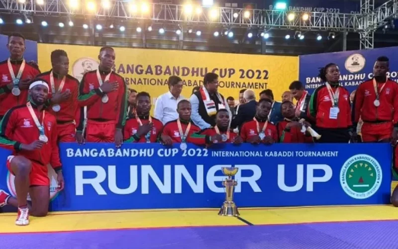 Kenya celebrate in the 2022 Bangabadhu Cup. PHOTO/Kenya Kabaddi Union