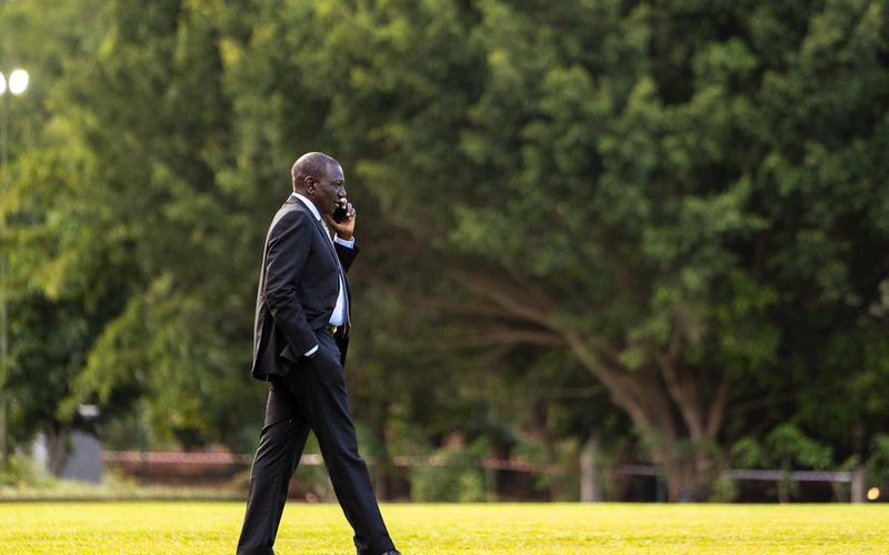 President Ruto on a phone call. PHOTO/@StateHouseKenya/X