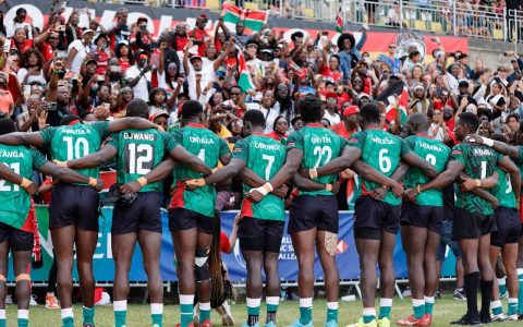 Kenya 7s acknowledge fans during the Challenger Series in Munich. PHOTO/@OlympicsKe/X