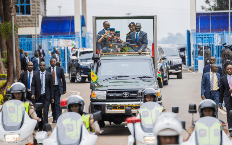 President William Ruto arrives at Moi Air Base. PHOTO/PCS