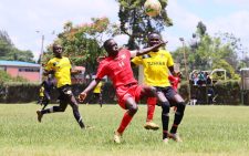 Baron Ochieng in action for the Kenya U20 Rising Stars in a friendly match against the Tusker FC Youth Team.