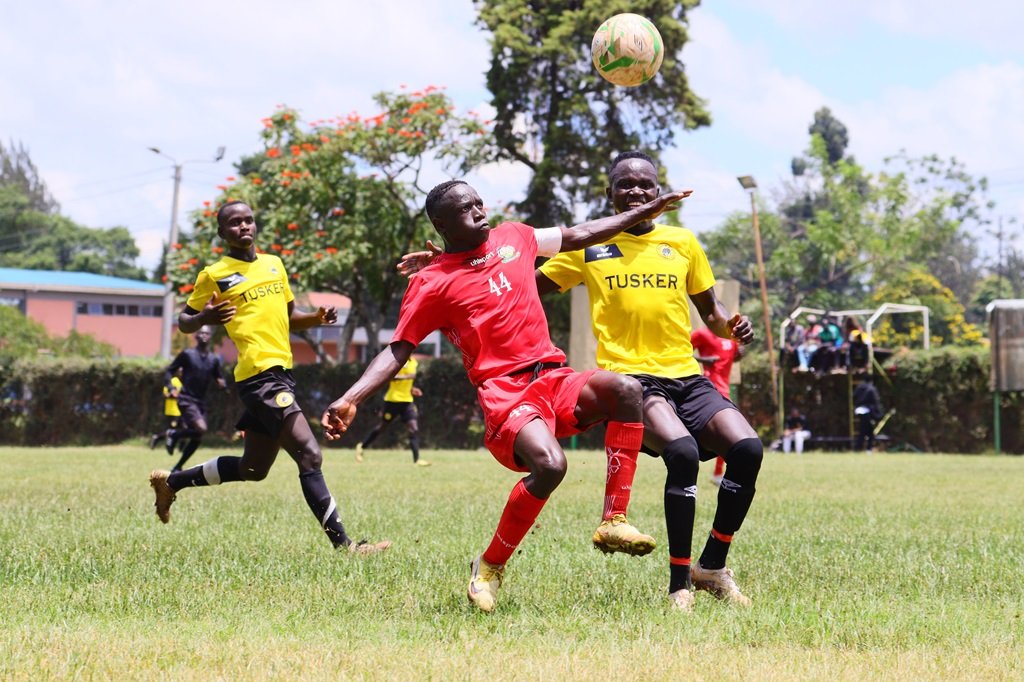 Baron Ochieng in action for the Kenya U20 Rising Stars in a friendly match against the Tusker FC Youth Team.