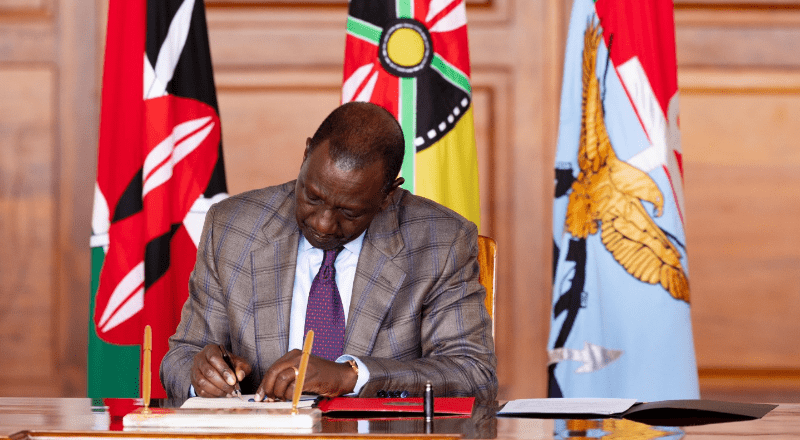 President William Ruto signing Appropriation Bill. PHOTO/@WilliamsRuto/X
